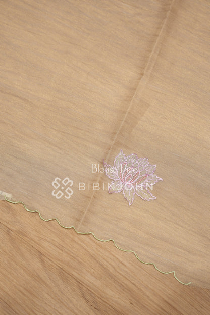 Organza Embroidery Saree For Women Champagne Beige BJ2355