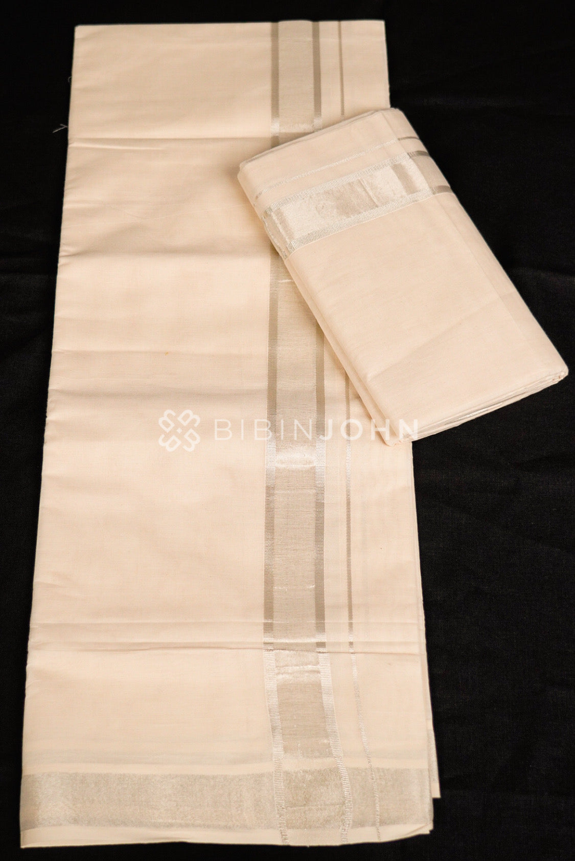 Cotton Dhoti For Men Off White FULL VIEW