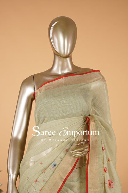 Tissue Embroidery Saree MDS0084