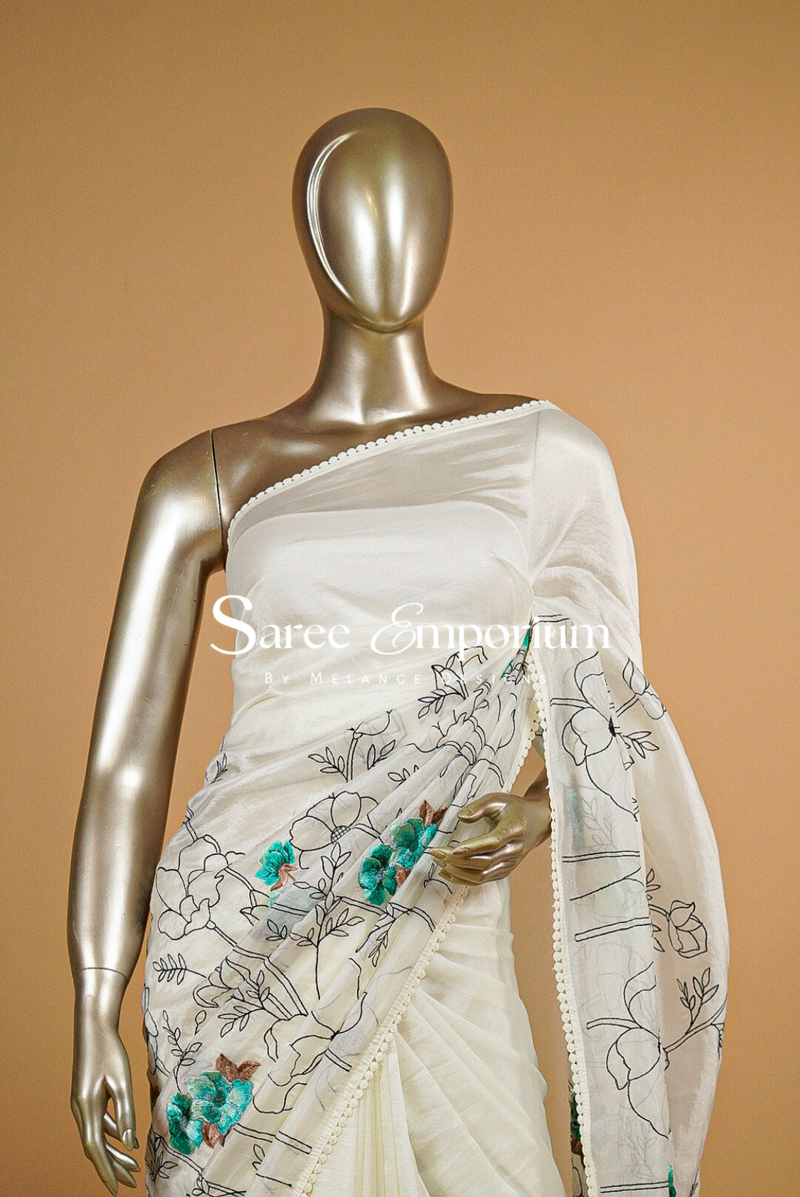 Tissue Embroidery Saree MDS0210