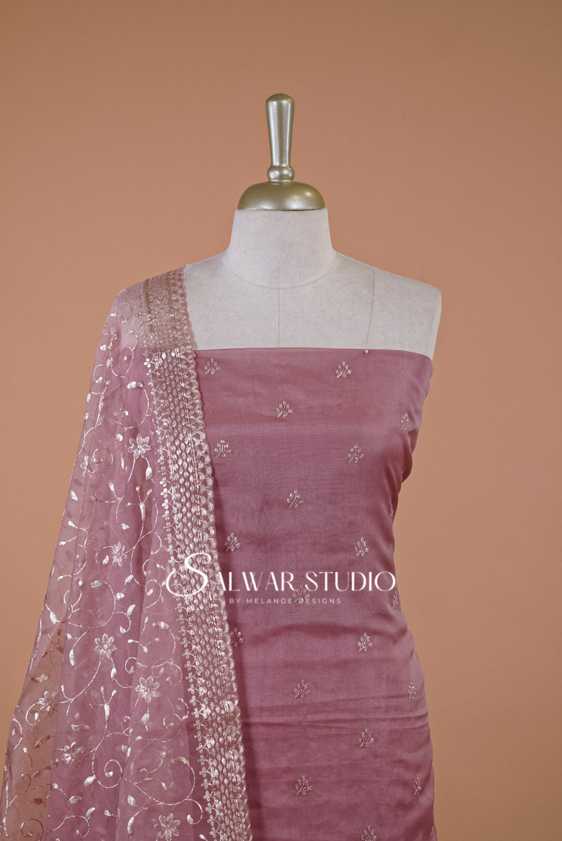 Organza Embroidery Unstitched Salwar Suits AC0113