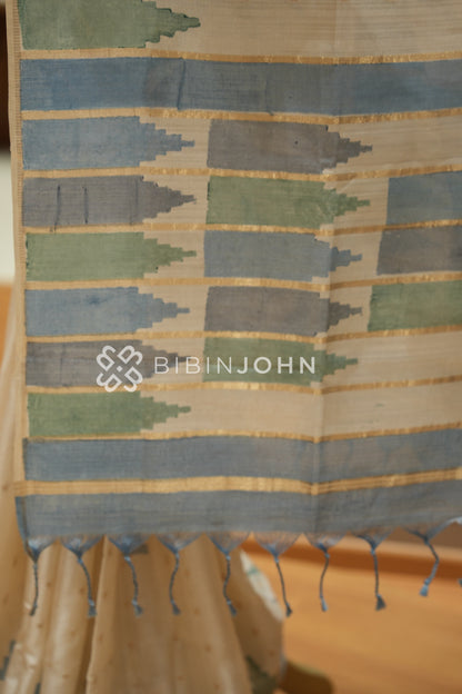 Printed Semi Tussar Saree For Women Champagne Beige BJ2389