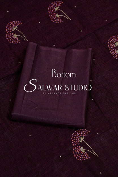 Linen Embroidery Unstitched Salwar Suits AC0058