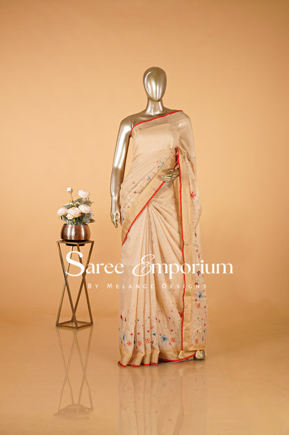 Tissue Embroidery Saree MDS0081