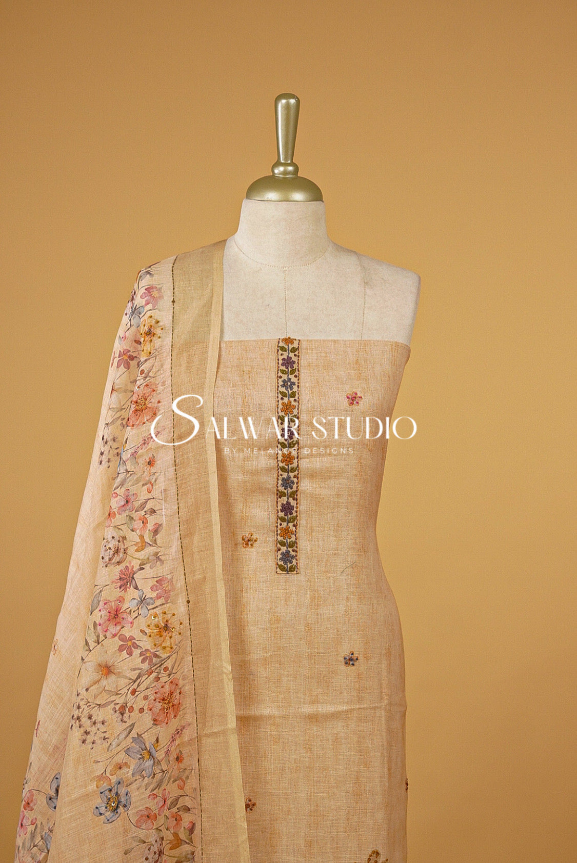 Art Linen Embroidery Unstitched Salwar Suits AC0065
