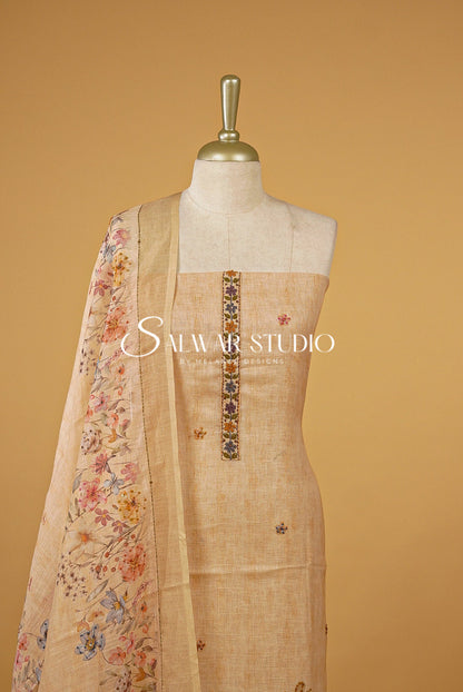 Art Linen Embroidery Unstitched Salwar Suits AC0065