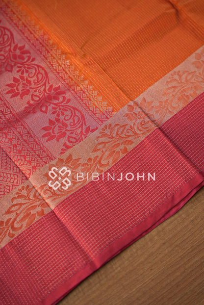 Silk Saree For Women Bright Orange BJ1015