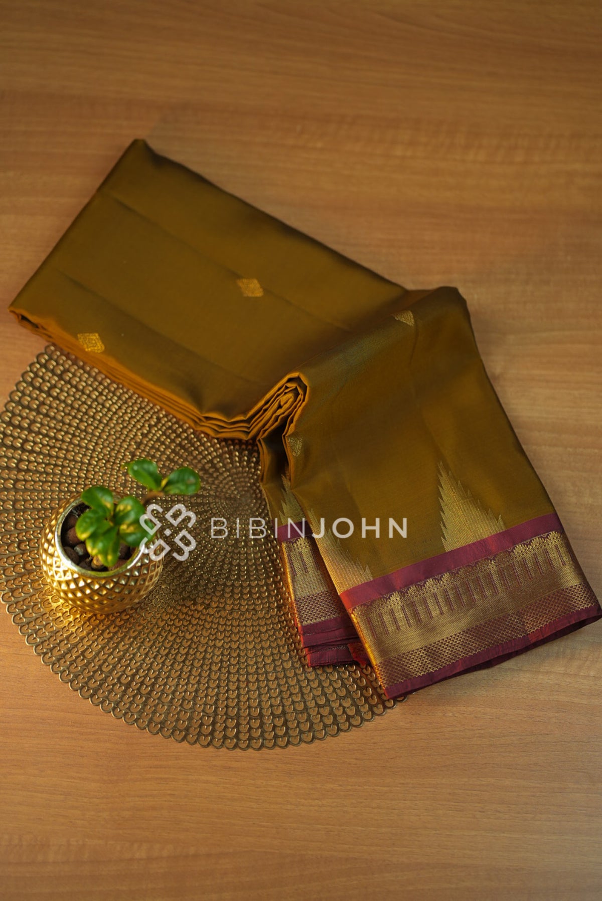 Silk Saree For Women Mustard-Gold BJ1012