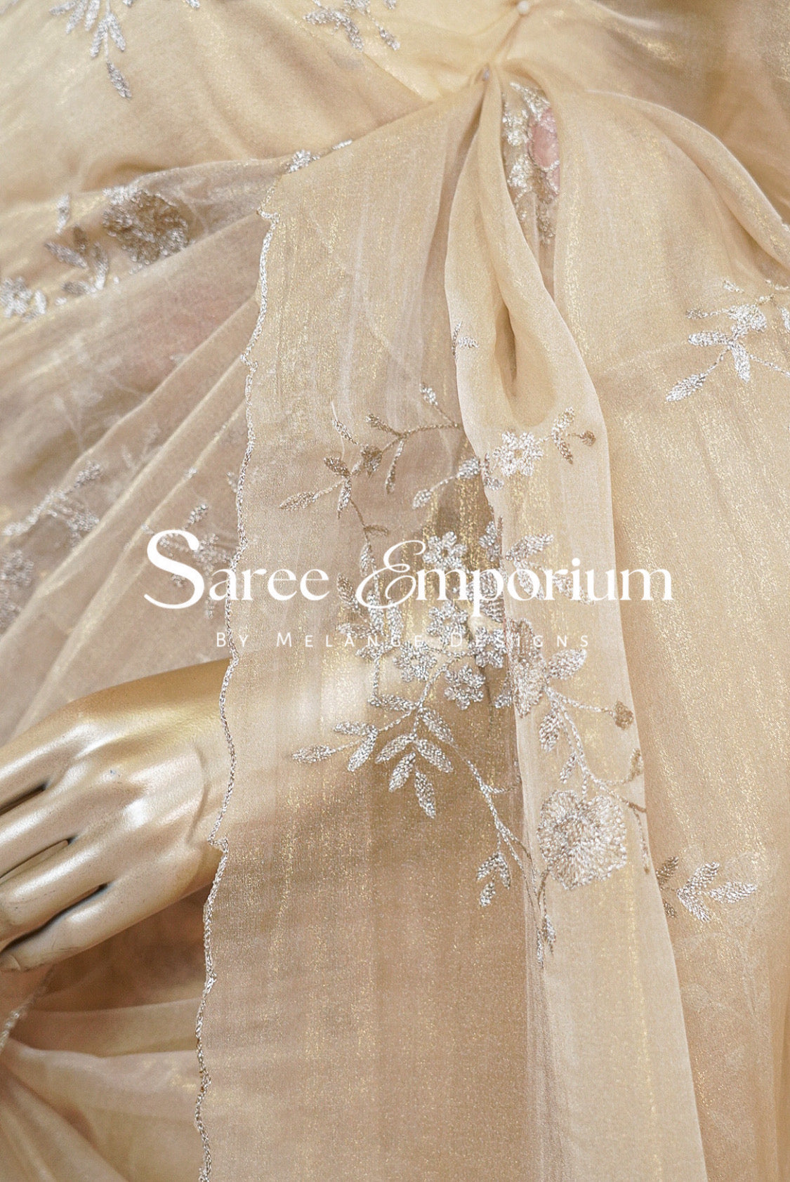 Tissue Embroidery Saree MDS0186