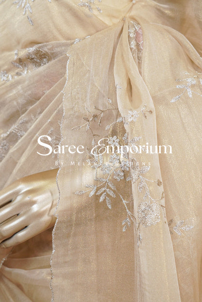 Tissue Embroidery Saree MDS0186