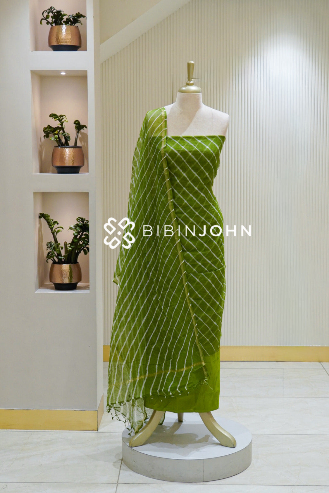 Cotton Cotta Unstitched Salwar Suit Material Parrot Green BJ2505