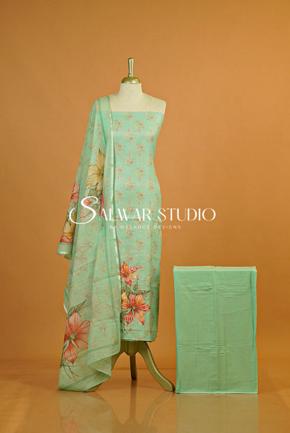 Linen Embroidery Unstitched Salwar Suits AC0140