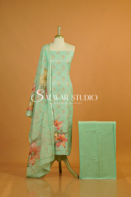 Linen Embroidery Unstitched Salwar Suits AC0140