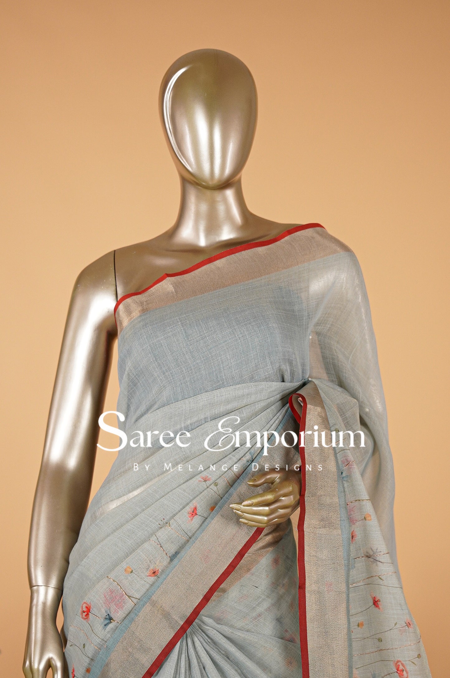 Tissue Embroidery Saree MDS0082