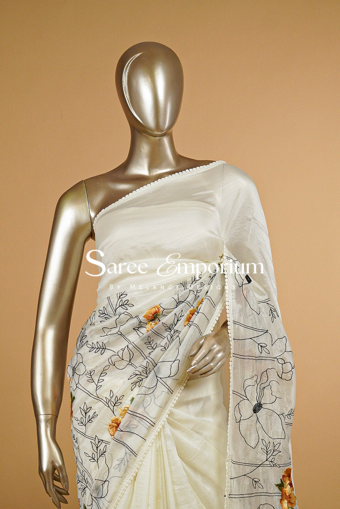 Tissue Embroidery Saree MDS0211