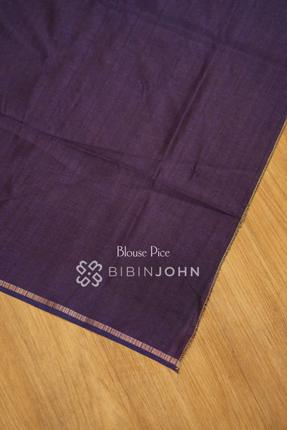 Semi Tussar Weaving Saree For Women Deep Navy Blue BJ2328