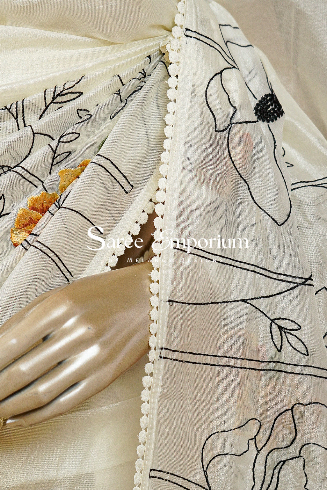 Tissue Embroidery Saree MDS0211