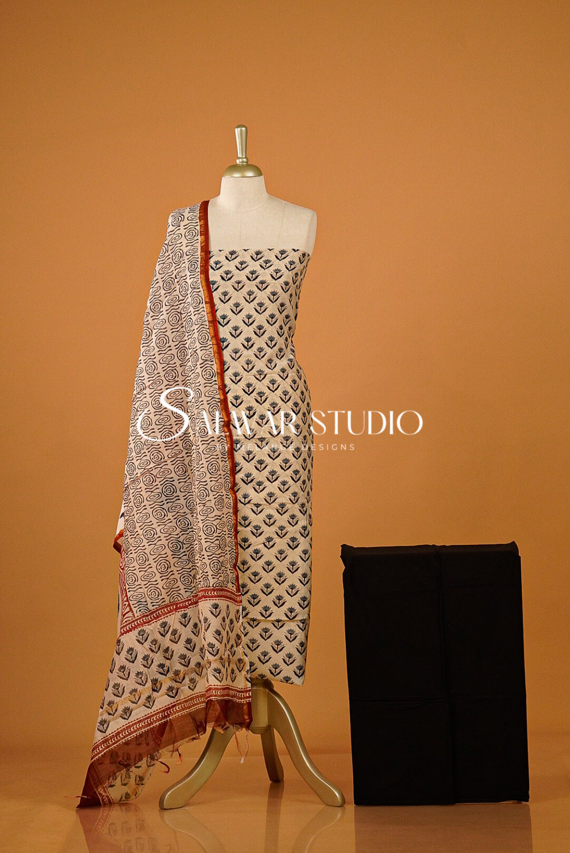 Printed Chanderi Unstitched Salwar Suits AC0159
