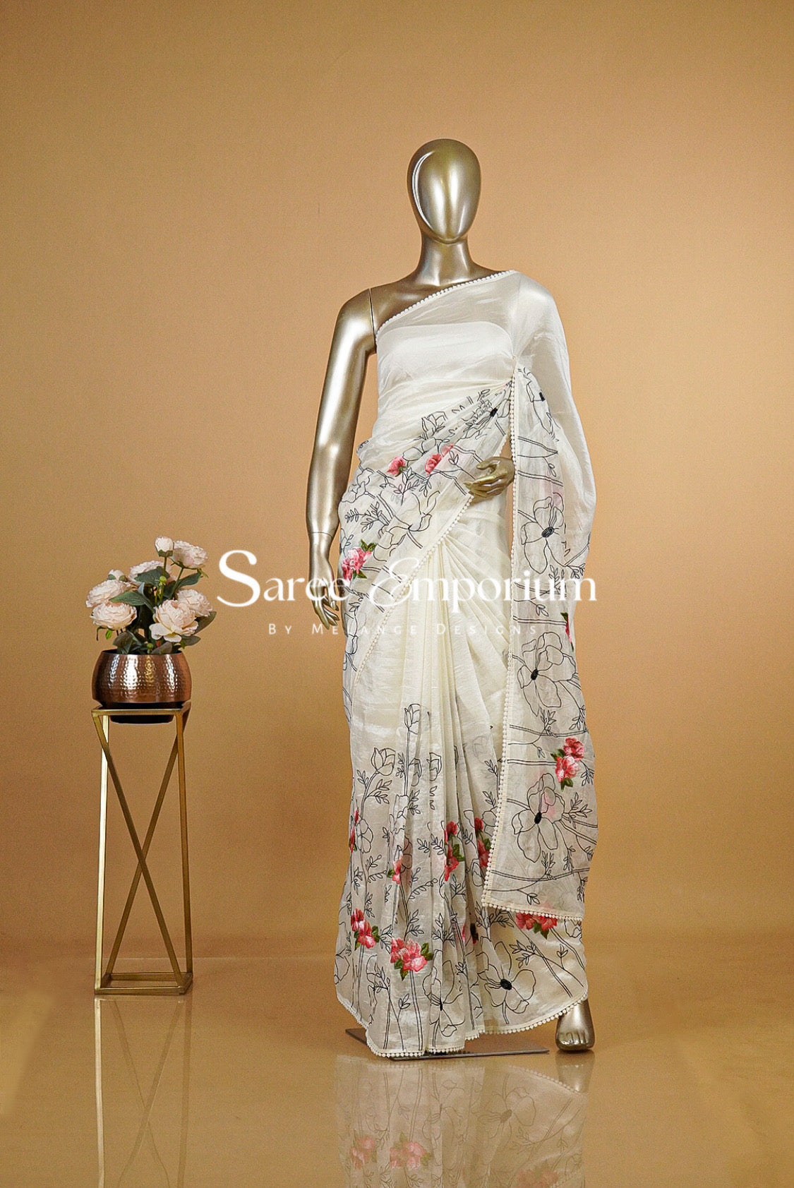 Tissue Embroidery Saree MDS0212
