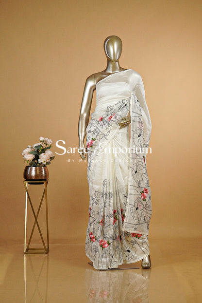Tissue Embroidery Saree MDS0212