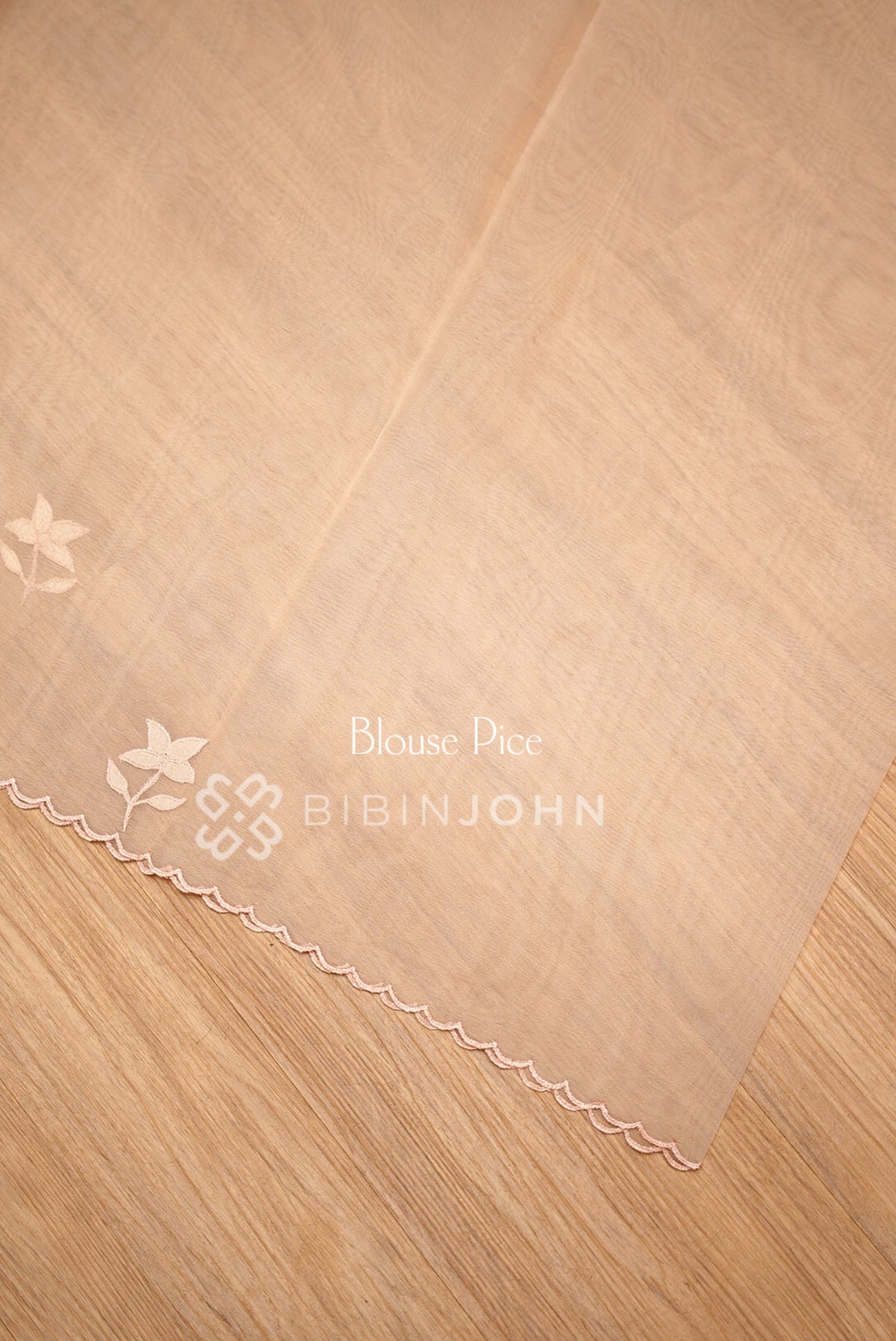 Organza Embroidery Saree Blush-Peach BJ1021