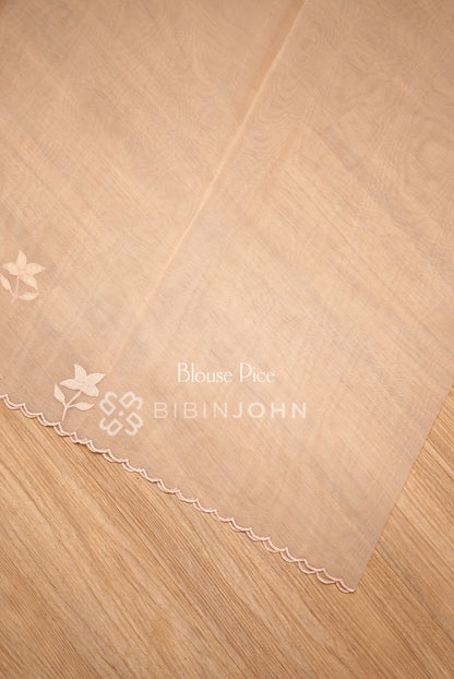 Organza Embroidery Saree Blush-Peach BJ1021
