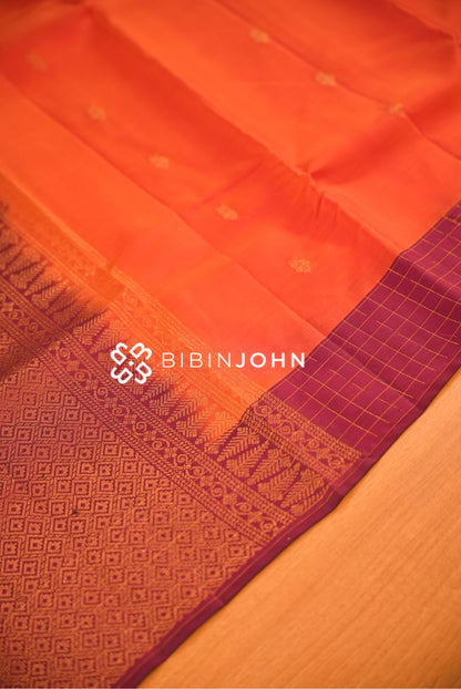 Silk Saree For Women Coral Orange BJ2403