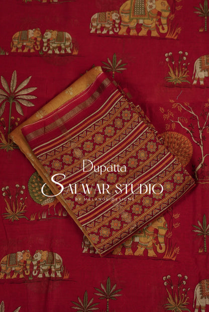 Printed Chanderi Unstitched Salwar Suits AC0029