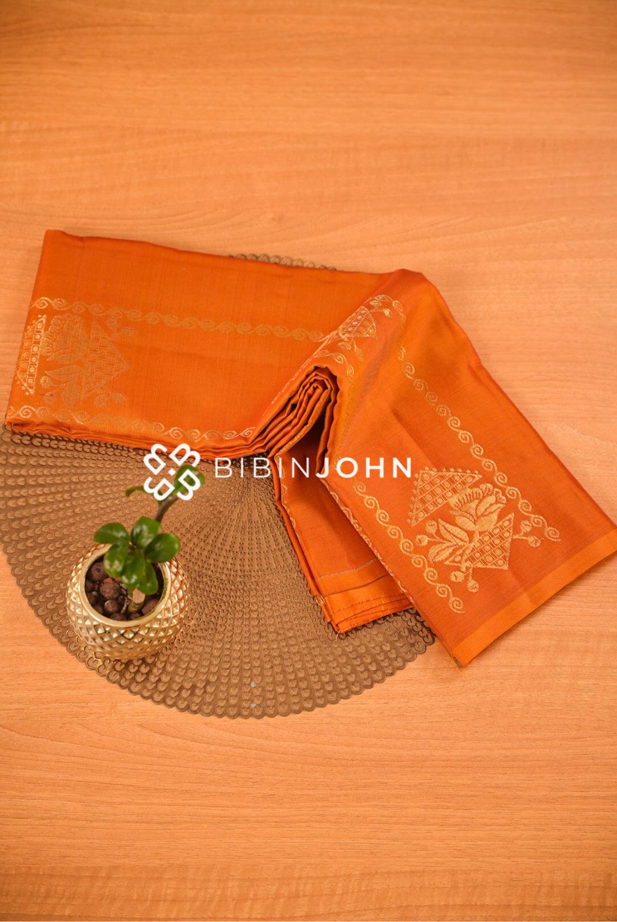 Silk Saree For Women Burnt Orange BJ2554