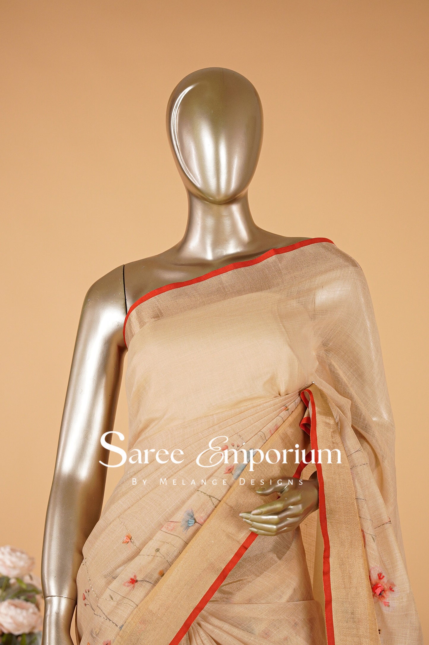 Tissue Embroidery Saree MDS0081