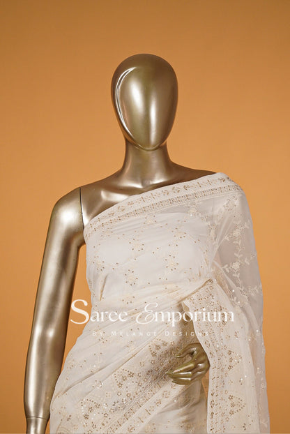 Georgette Embroidery Sarees MDS0023