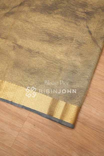 Tissue Banarasi Saree For Women Taupe Grey BJ1660
