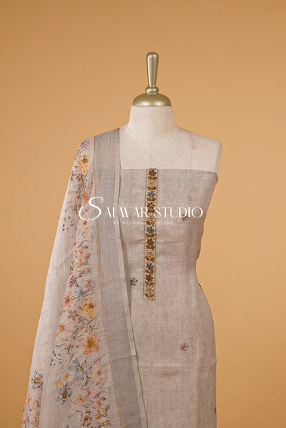 Art Linen Embroidery Unstitched Salwar Suits AC0066