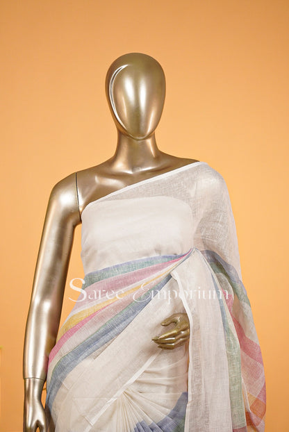 Printed Linen Sarees MDS0011