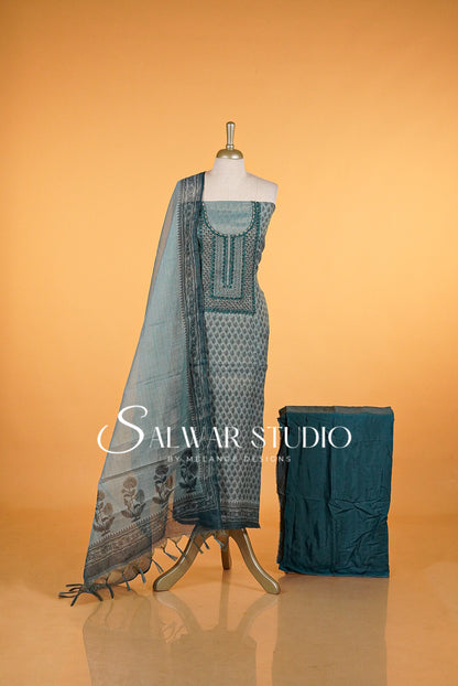 Tissue Embroidery Unstitched Salwar Suits AC0030