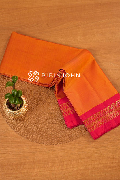 Silk Saree For Women Sunset Orange BJ2347