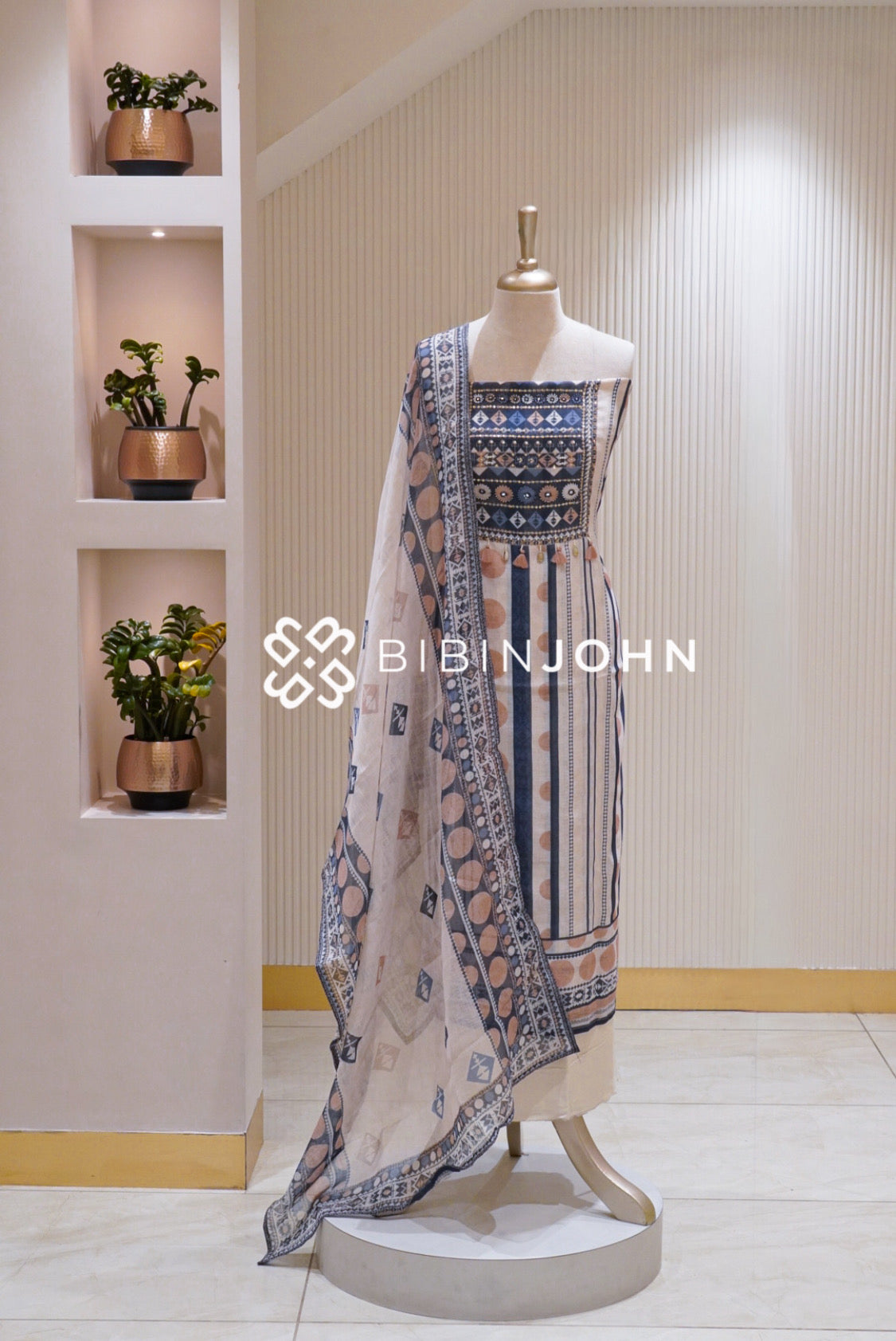 Art Linen Embroidery Unstitched Salwar Suit Material BJ1729