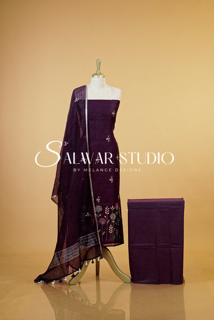 Linen Embroidery Unstitched Salwar Suits AC0052