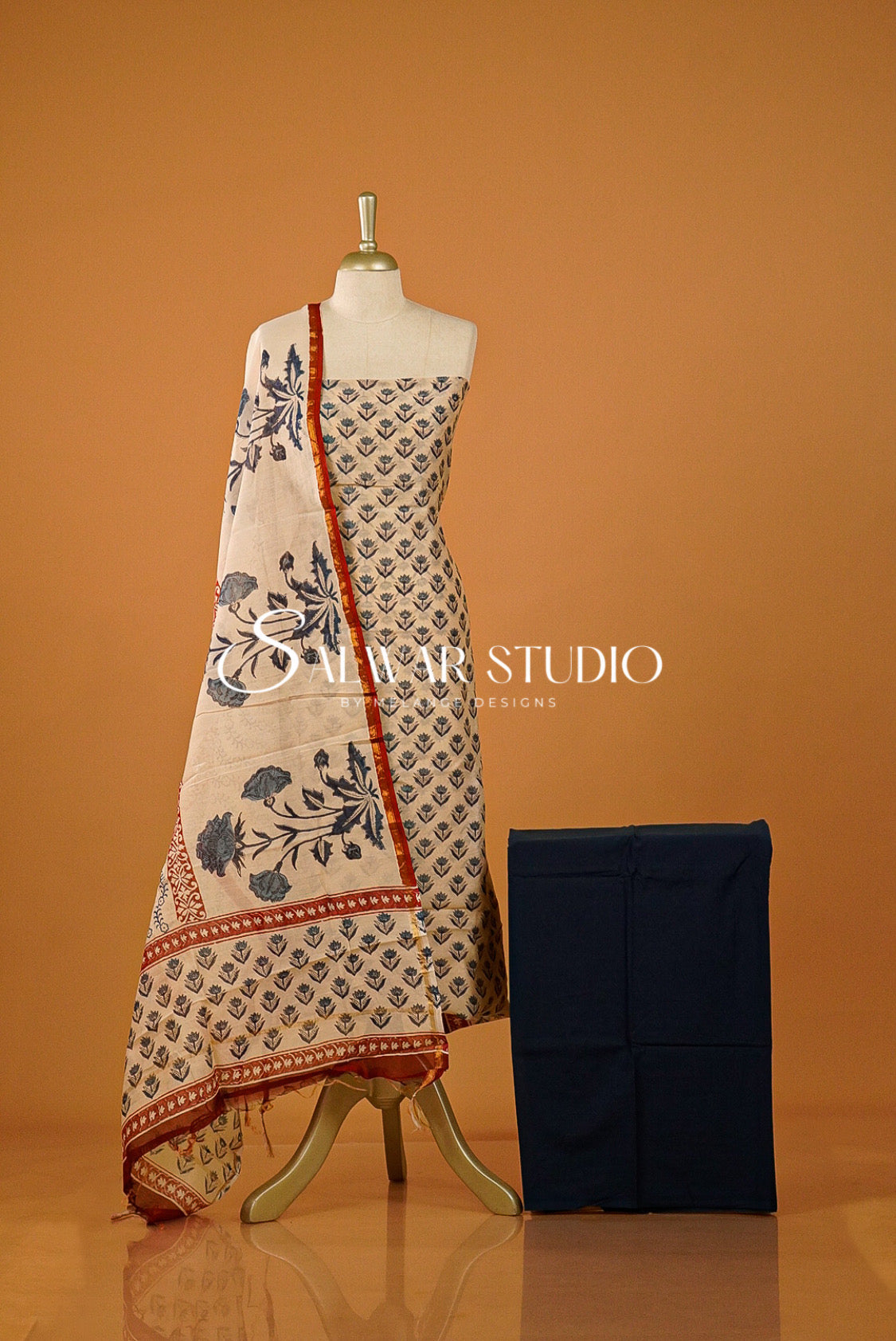Printed Chanderi Unstitched Salwar Suits AC0157