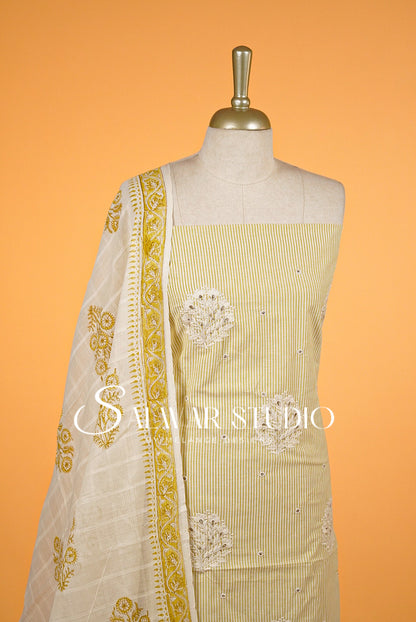 Cotton Embroidery Unstitched Salwar Suits AC0005