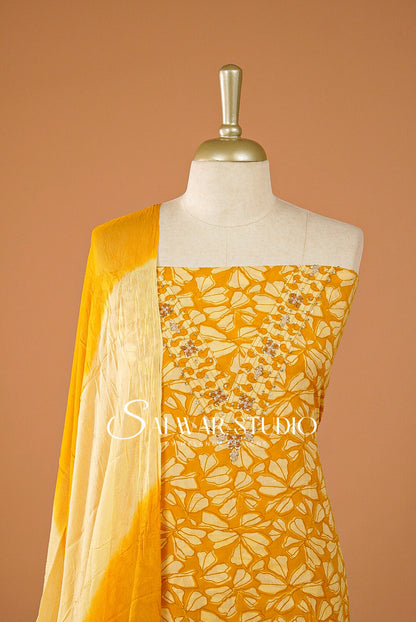 Printed Cotton Unstitched Salwar Suits AC0150