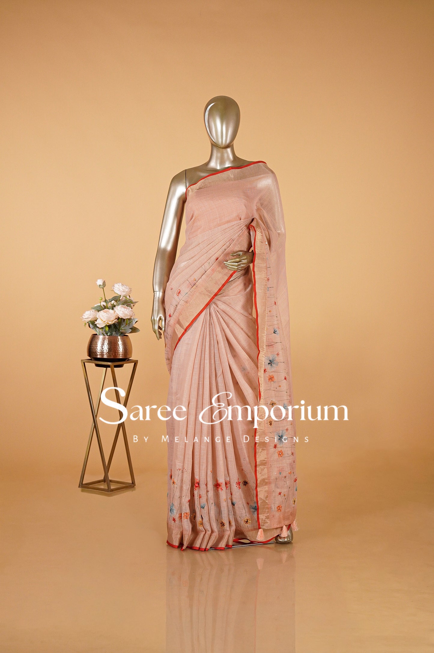 Tissue Embroidery Saree MDS0083
