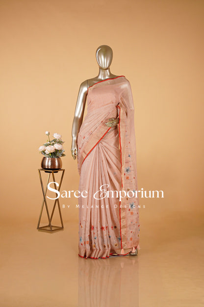 Tissue Embroidery Saree MDS0083