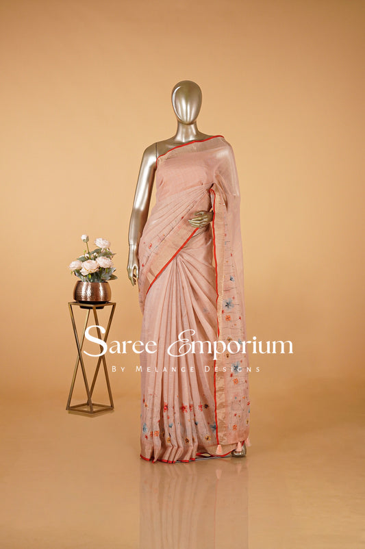 Tissue Embroidery Saree MDS0083