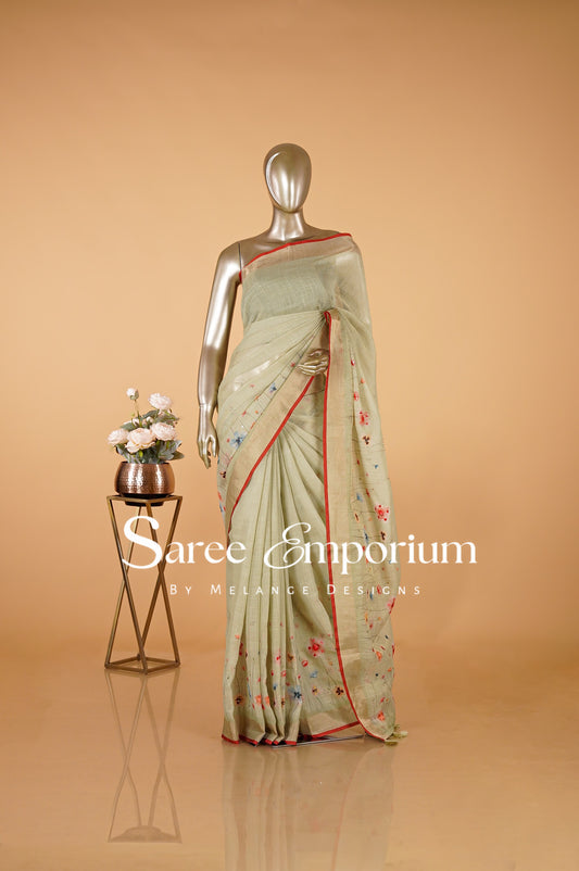 Tissue Embroidery Saree MDS0084
