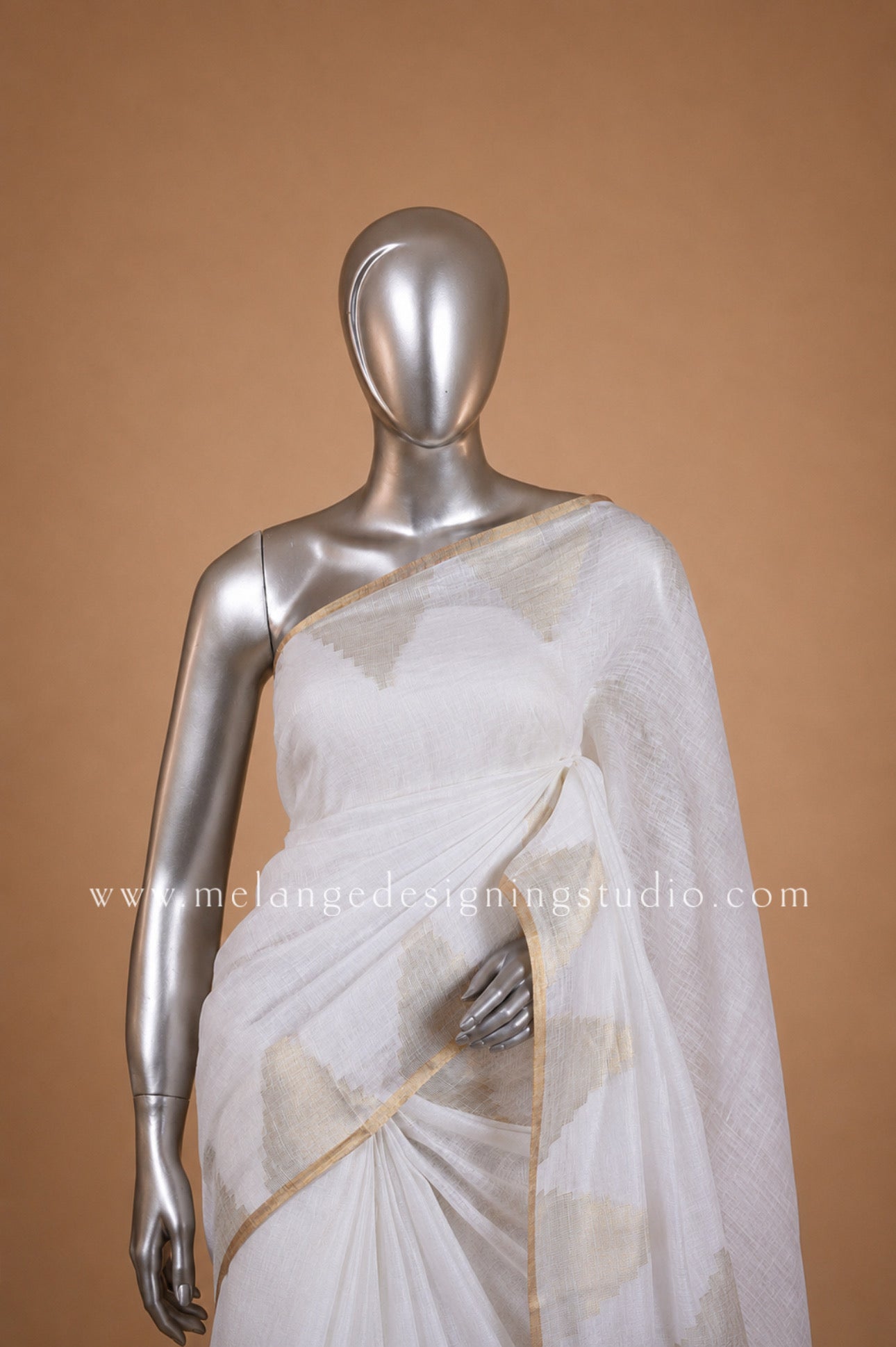 Linen Temple Border Saree MDS0005