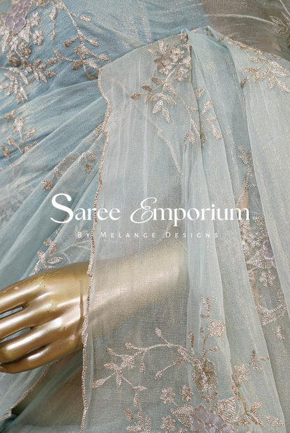 Tissue Embroidery Saree MDS0185