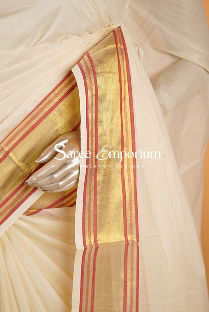 Cotton Kasavu Sarees MDS0035