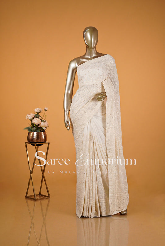 Georgette Embroidery Sarees MDS0016
