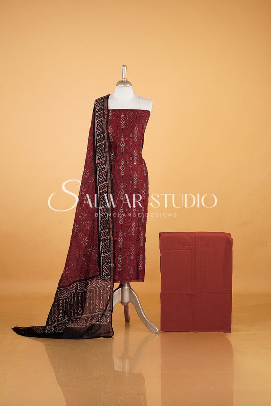 Printed Chanderi Unstitched Salwar Suits AC0035